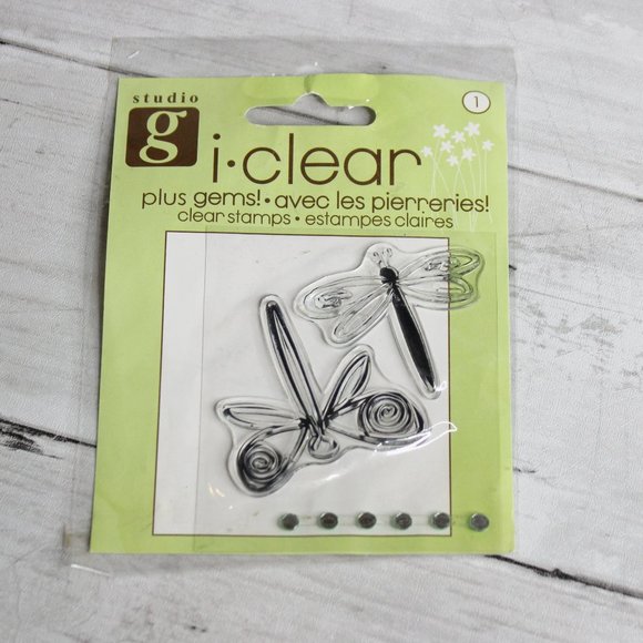 Studio G Rubber Stamp Set Dragonfly Unmounted Clear Cling - Picture 1 of 4